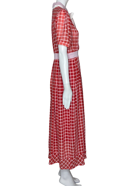 Vestido Sister Jane Cuadros Botones Rojo-Talla M