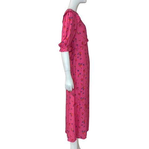 Vestido Nobodys Child  Floral Fucsia-Talla 4