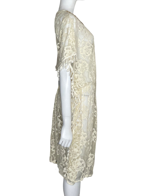 Salida de Playa Phi Phi Star Encaje Beige-Talla U