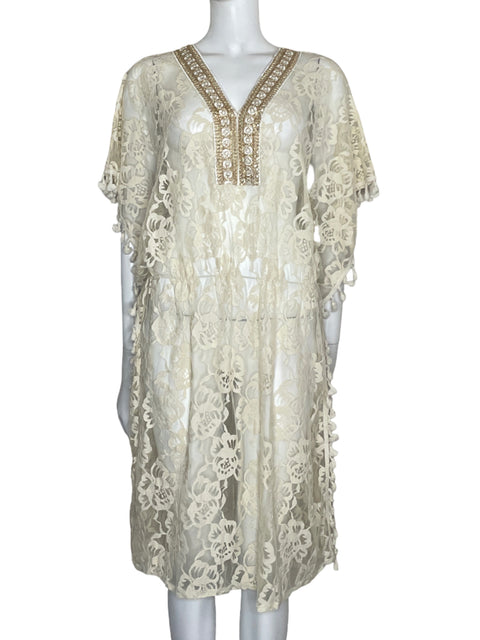 Salida de Playa Phi Phi Star Encaje Beige-Talla U