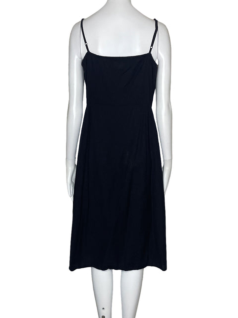 Vestido Asos Tiras Botones Negro-Talla 10