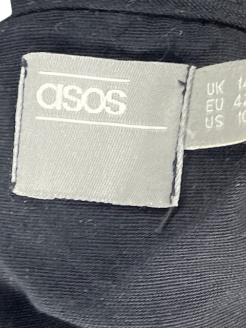Vestido Asos Tiras Botones Negro-Talla 10