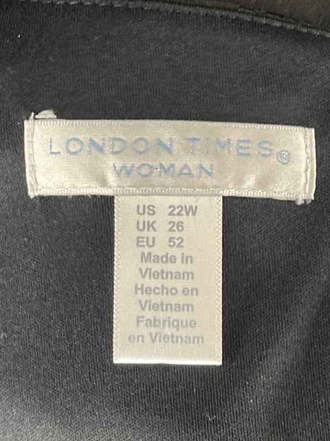 Vestido London times Vuelos Sin Mangas Negro-Talla 22