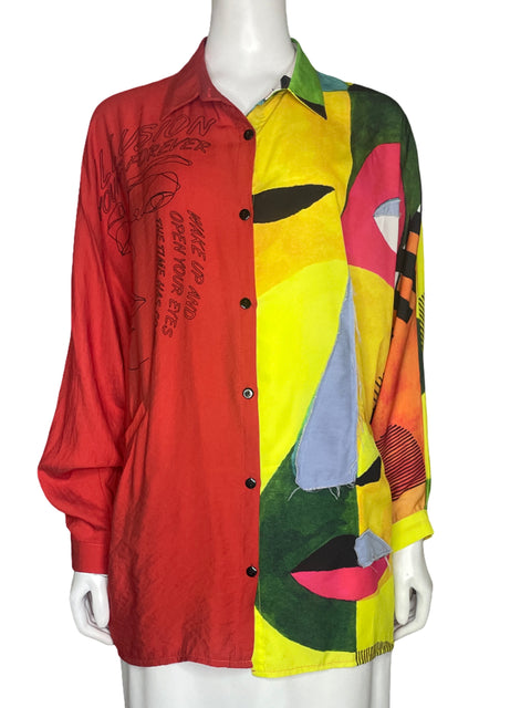 Camisa S.C.H Estampado Naranja - Talla S