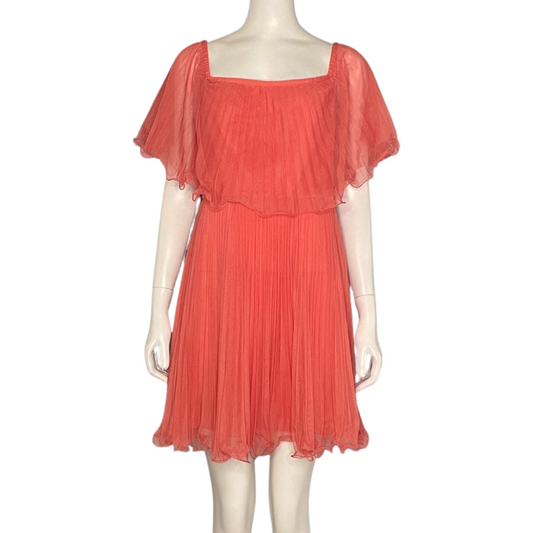 Vestido BCBG Pliegues Naranja - Talla 6