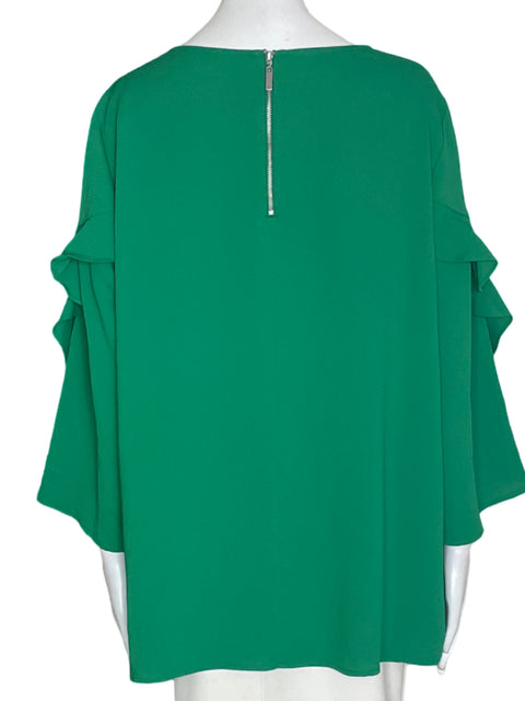 Blusa Alfani Liso Ruchas Verde - Talla XL