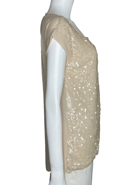 Blusa Lab Lentejuelas Back Out Beige-Talla M