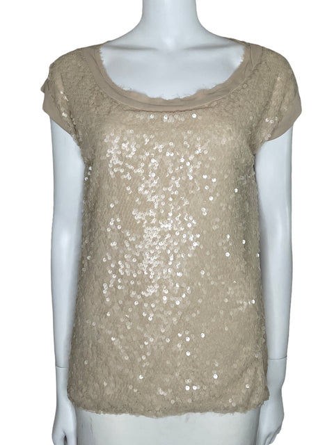 Blusa Lab Lentejuelas Back Out Beige-Talla M