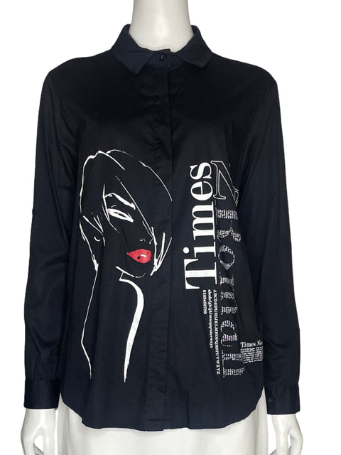 Camisa Zeta Otto Rostro Negro - Talla S