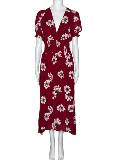Vestido Reformation Flores Rojo-Talla L