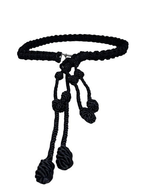 Cinturón Tesoro TPS Trenzado Macramé Negro-Talla S