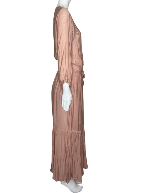 Vestido Paddo To Palmy Botones Mangas Rosado-Talla 3