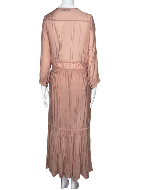 Vestido Paddo To Palmy Botones Mangas Rosado-Talla 3