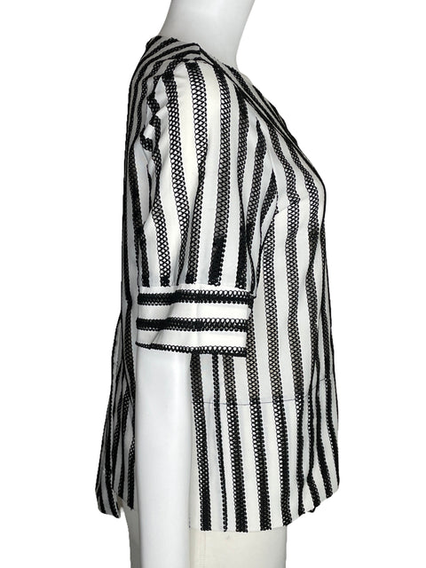 Blusa Gracia Asimétrica Rayas Blanco-Talla L