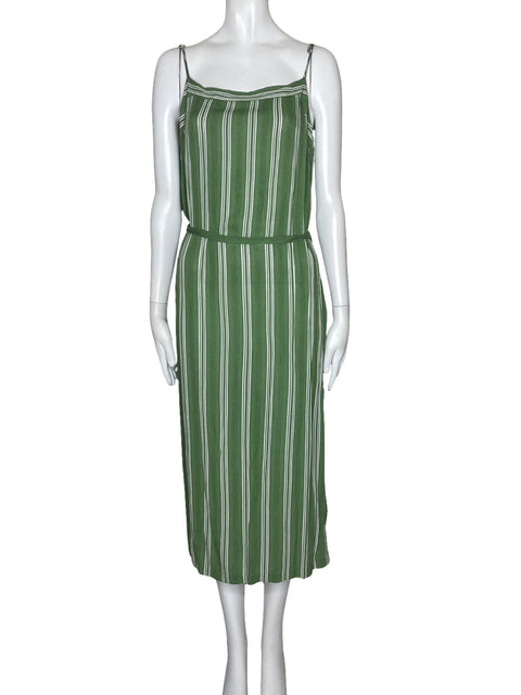 Vestido Mink Pink Raya Tiras Verde-Talla L