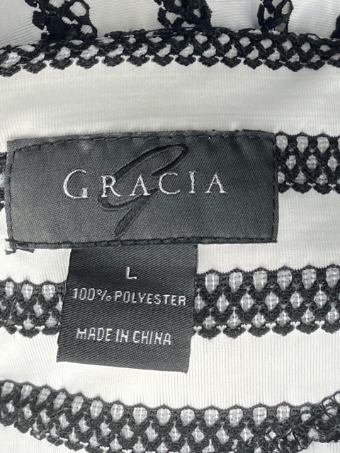 Blusa Gracia Asimétrica Rayas Blanco-Talla L