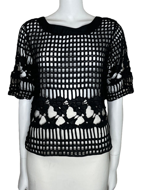 Blusa Zawary Encaje Negro-Talla U
