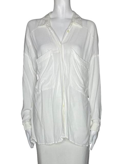 Blusa Asos Fluido Bolsillo Blanco-Talla 6
