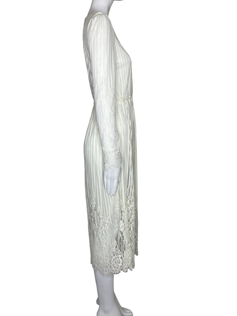 Vestido Chic Wish Encaje Raya Blanco-Talla S