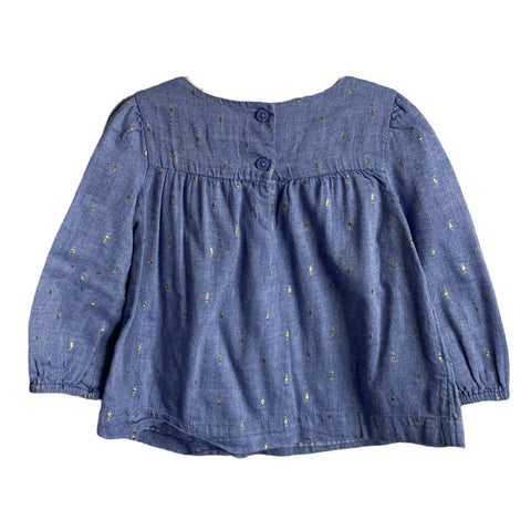 Camisa GAP Vuelos Denim Azul-Talla 24m