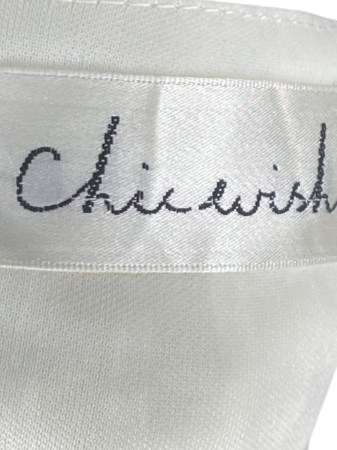 Vestido Chic Wish Encaje Raya Blanco-Talla S