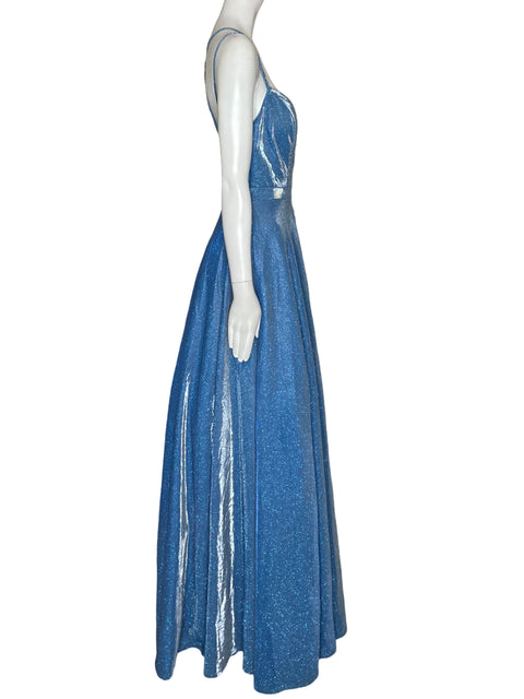 Vestido Gloria Couture Brillante Back Out Azul-Talla M