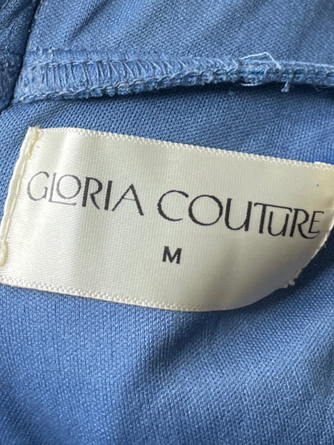 Vestido Gloria Couture Brillante Back Out Azul-Talla M