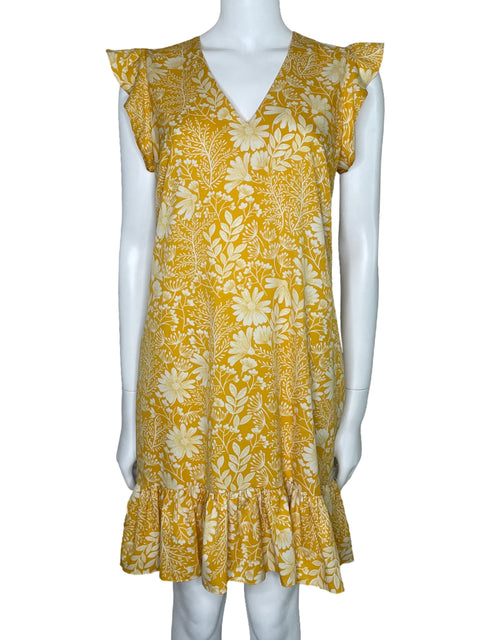 Vestido Camila Floral Fluido Amarillo-Talla 4