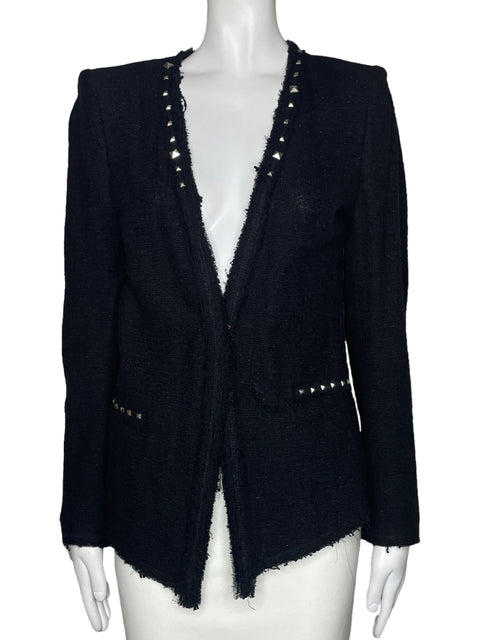 Chaqueta Zara Tachas Brillo Negro-Talla S