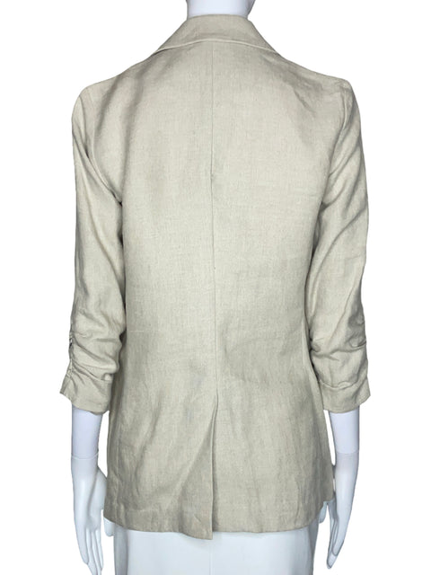 Blazer Michael Kors Boton Bolsillo Beige-Talla 2