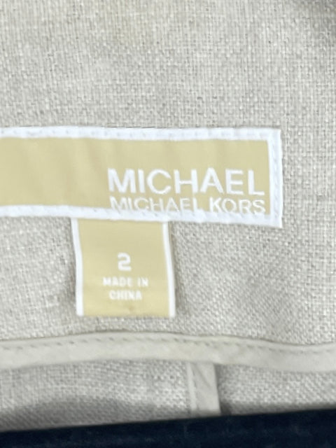 Blazer Michael Kors Boton Bolsillo Beige-Talla 2