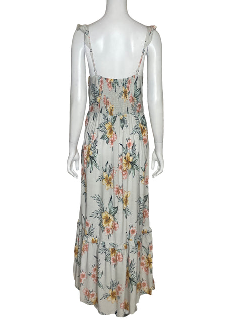 Vestido Roxy Tiras Flores Verde - Talla M