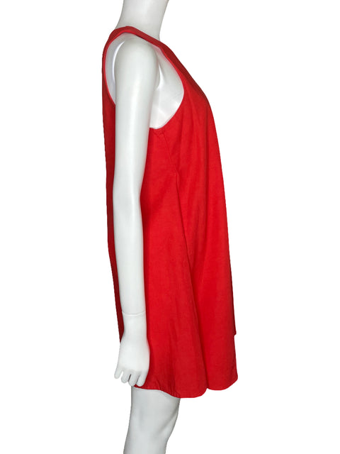 Vestido Zara Mini Sin Mangas Naranja-Talla S