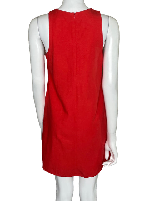 Vestido Zara Mini Sin Mangas Naranja-Talla S