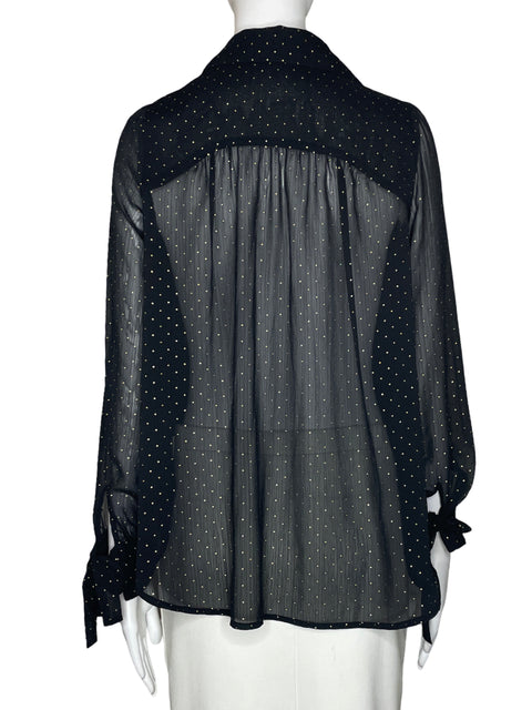 Camisa Zara Lunares Lazo Negro-Talla S