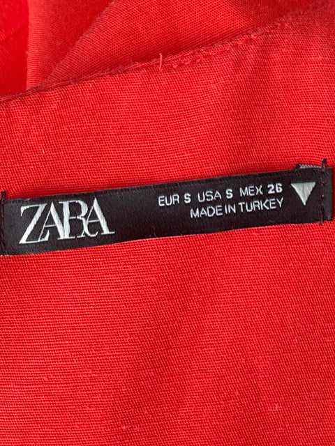 Vestido Zara Mini Sin Mangas Naranja-Talla S