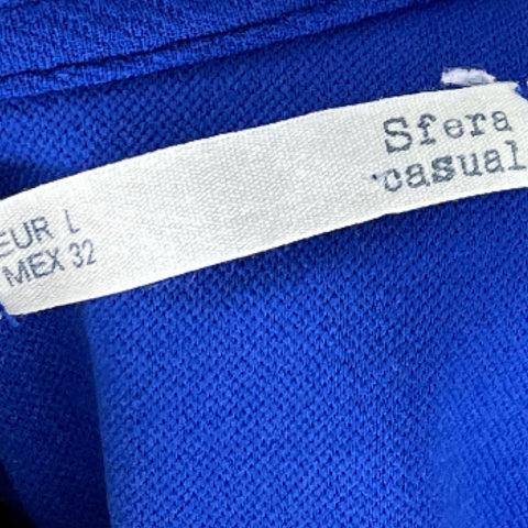 Vestido Sfera Casual Mangas Puff Azul - Talla L
