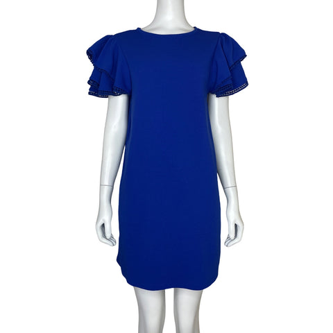 Vestido Sfera Casual Mangas Puff Azul - Talla L