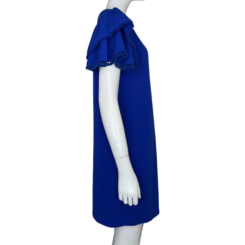 Vestido Sfera Casual Mangas Puff Azul - Talla L
