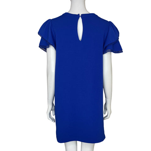 Vestido Sfera Casual Mangas Puff Azul - Talla L