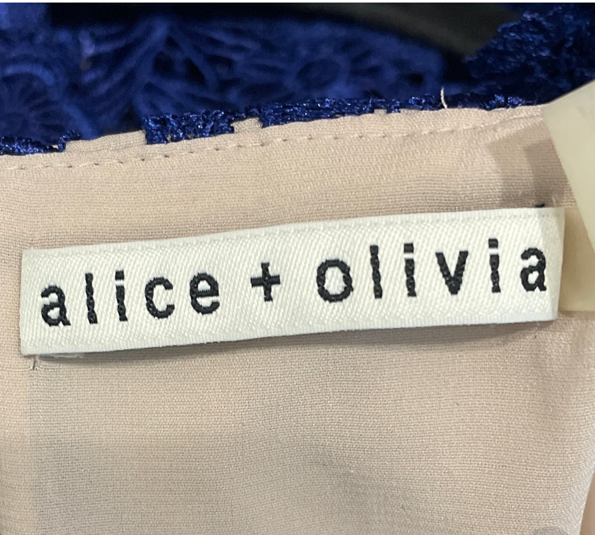 Vestido Alice + Olivia Encaje Azul - Talla 2