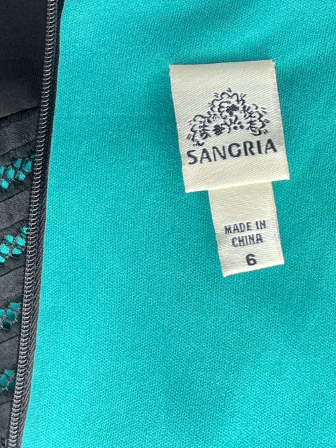 Vestido Sangria Midi Sin Mangas Negro-Talla 6