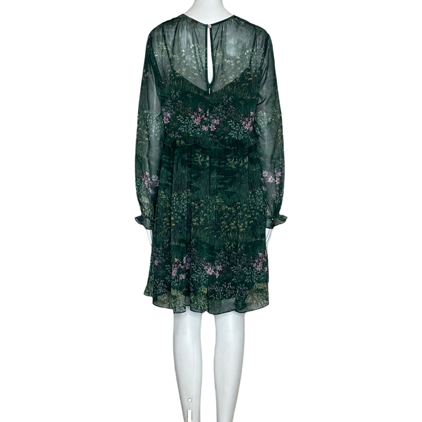 Vestido Ted Baker Cuello Redondo Verde-Talla 4