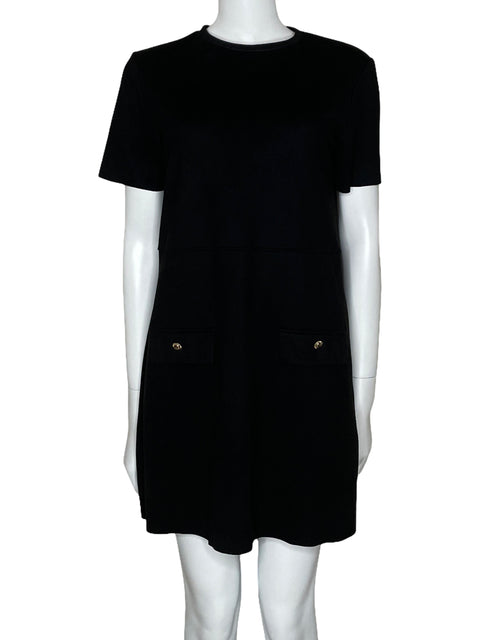 Vestido Zara Mini Fluido Negro-Talla S