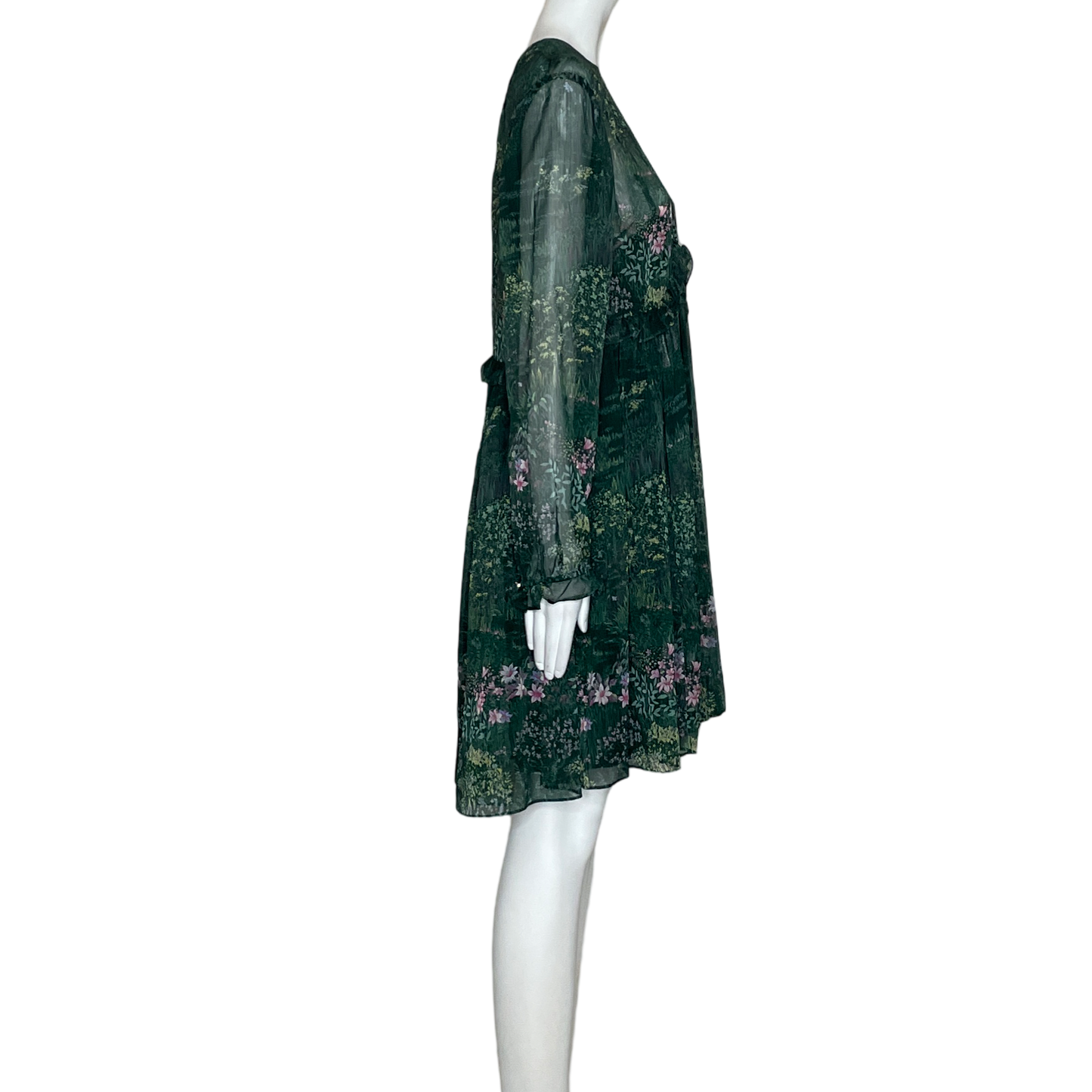 Vestido Ted Baker Cuello Redondo Verde-Talla 4