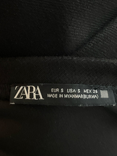Vestido Zara Mini Fluido Negro-Talla S