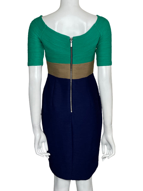 Vestido Nue By Shani Tricolor Midi Azul-Talla 4