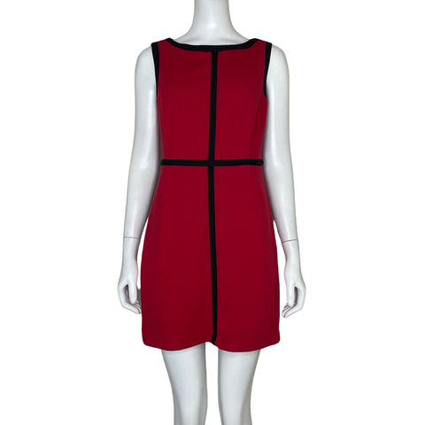 Vestido Calvin Klein Sin Mangas Líneas Rojo - Talla M
