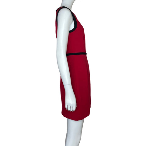 Vestido Calvin Klein Sin Mangas Líneas Rojo - Talla M