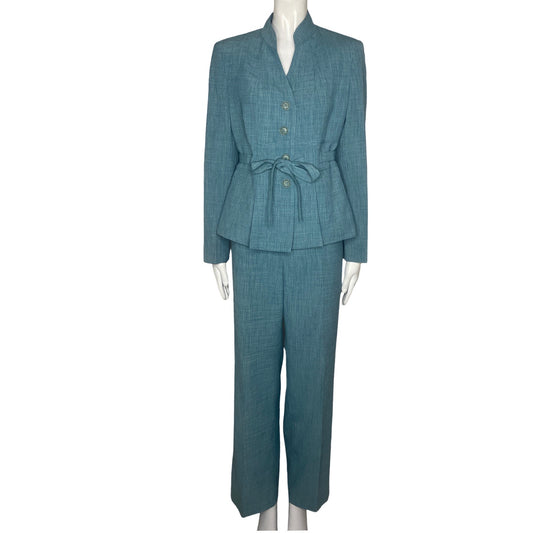 Set Evan-Picone Pantalon Plizado Verde-Talla 8